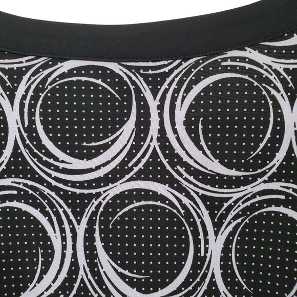 CJ Banks Sz 2X Tunic Popover Artsy Circle Print Fluid Jersey Knit Office Casual - Picture 10 of 10